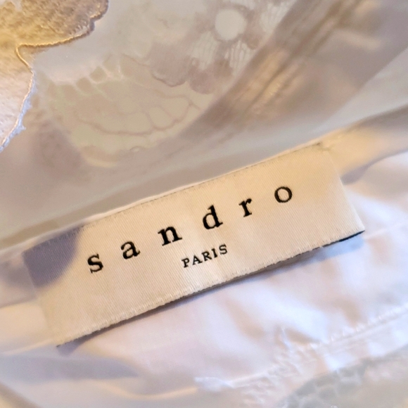 Sandro | Enja White Gypsy Boho Prairiecore Lace Trimmed Tea Dress - Picture 12 of 14